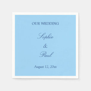 Elegant Cornflower Blue Wedding Napkins
