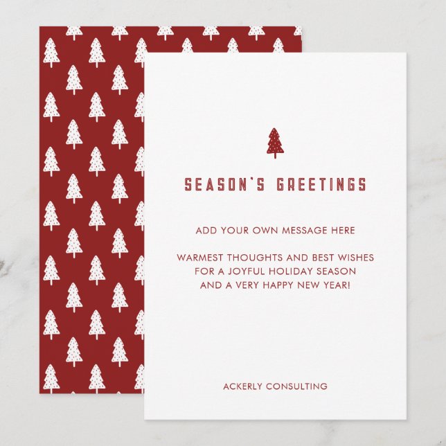 Elegant Corporate Business Christmas New Year Holiday Card (Front/Back)