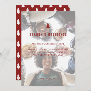 Elegant Corporate Business Photo Christmas Holiday Card