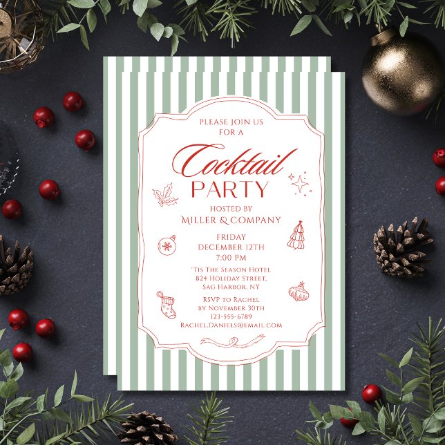 Elegant Corporate Christmas Cocktail Party Invitation (Creator Uploaded)