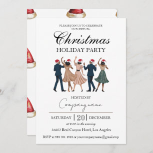 Elegant Corporate Christmas Party Retro Dance Invitation