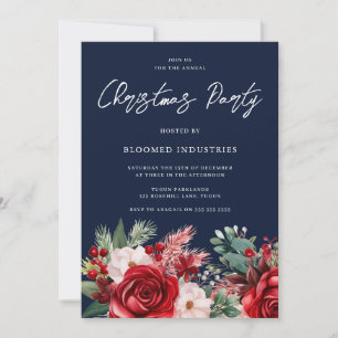 Elegant Corporate Christmas Soirée Navy Blue Invitation