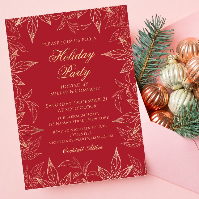 Elegant Corporate Holiday Party Chic Floral Invitation (Creator Uploaded)