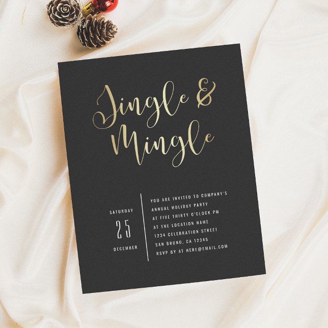 Elegant Corporate Jingle & Mingle Party Invitation Postcard (Creator Uploaded)
