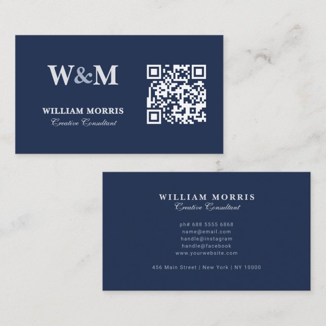 Elegant Corporate QR Code Logo Template Business Card (Front/Back)