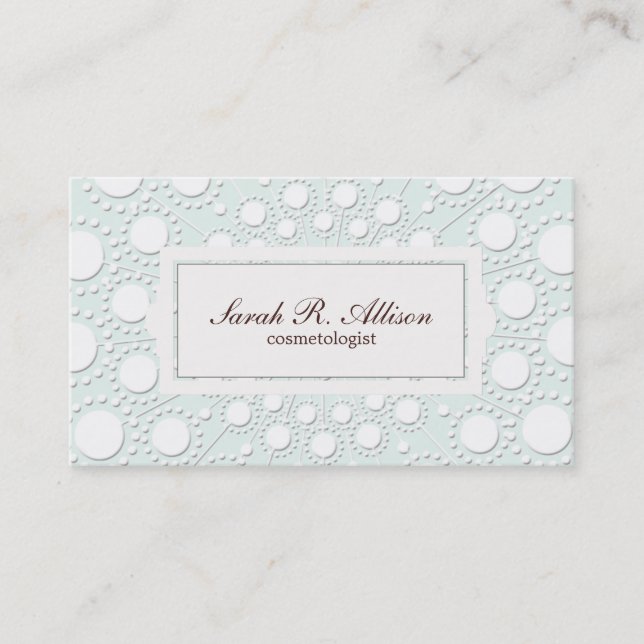 Elegant Cosmetologist Embossed Look Business Card (Front)