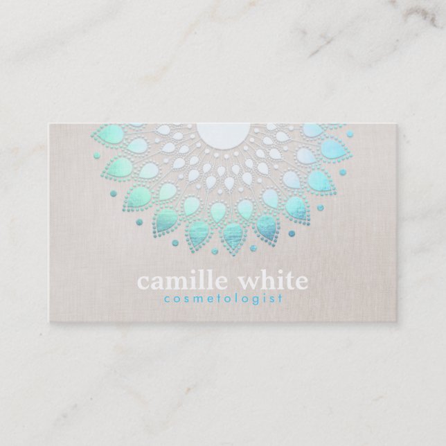 Elegant Cosmetology Holistic Skincare and Hair Business Card (Front)