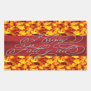 Elegant Cosy Autumn Vibes Quote Happy Fall Y'all Rectangular Sticker