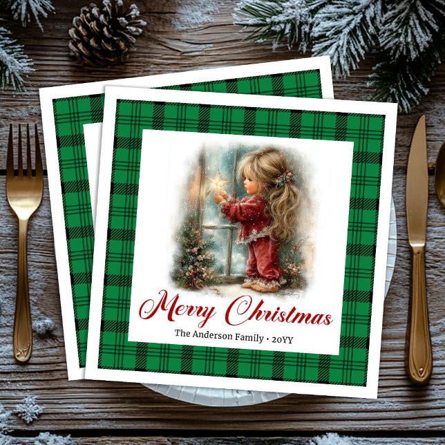 Elegant Cosy Holiday Scene Winter Scene Napkins (Elegant Cozy Festive Table Winter Scene Napkins)