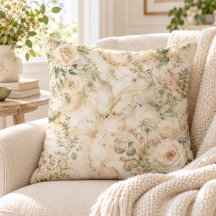 Elegant Cottagecore Marble Botanical Home Decor