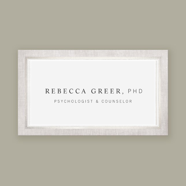 Elegant Counselor and Therapist Light Gray Business Card (Creator Uploaded)