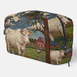 Elegant country chic boho cow farm dopp kit