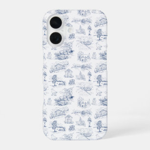 Elegant Country Farmhouse Vintage French Blue iPhone 16 Case