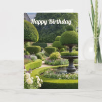 Elegant Country Garden Topiary Fountain Birthday