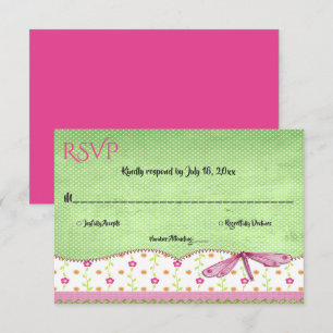 Elegant Country Greenery Floral Summer Wedding RSVP Card