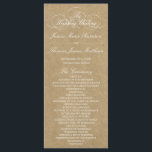 Elegant Country Kraft Wedding Program Template<br><div class="desc">Celebrate in style with these trendy wedding programs. This design is easy to personalise with your special event wording and your guests will be thrilled when they receive these fabulous programs.</div>