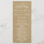 Elegant Country Kraft Wedding Program Template<br><div class="desc">Celebrate in style with these trendy wedding programs. This design is easy to personalise with your special event wording and your guests will be thrilled when they receive these fabulous programs.</div>