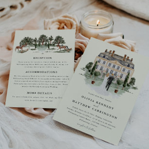 Elegant Country Manor Ranch All in One  Invitation