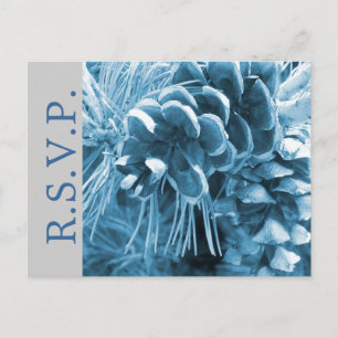 elegant country pine cones winter wedding invitation postcard