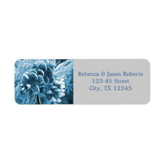 elegant country pine cones winter wedding return address label
