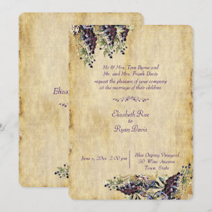 Elegant, Country Rustic, Vineyard Wedding Invitation