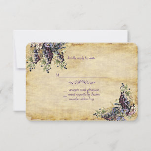 Elegant, Country Rustic, Vineyard Wedding RSVP Card