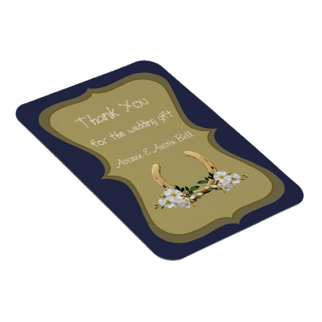 Elegant Country Style Navy and Gold Magnet (Right Side)