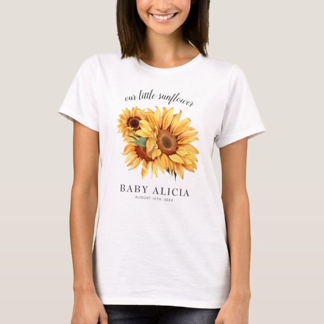 Elegant Country Sunflower Baby Shower T-Shirt (Front)
