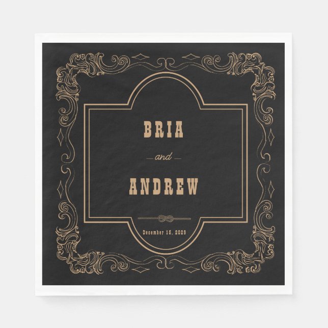 Elegant Country  Wedding Napkin (Front)