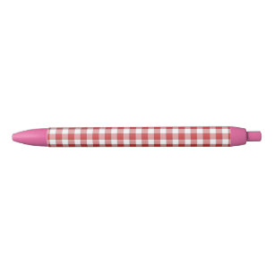 Elegant Countryside Picnic White Red Chequered Black Ink Pen