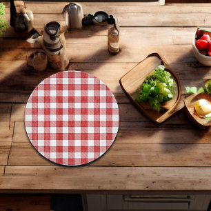 Elegant Countryside Picnic White Red Chequered Cutting Board