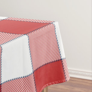 Elegant Countryside Picnic White Red Chequered Tablecloth