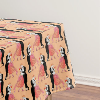 Elegant Couple Dance Vintage Retro Ballroom Tablecloth