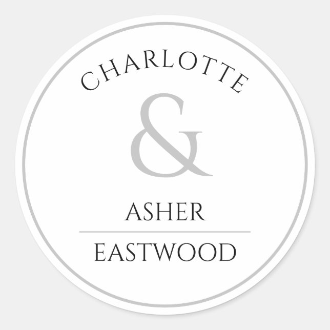 Elegant Couple Monogram Return Address Sticker (Front)