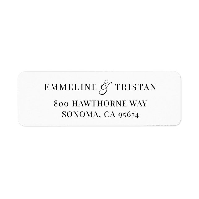 Elegant Couple Name Return Address Label (Front)