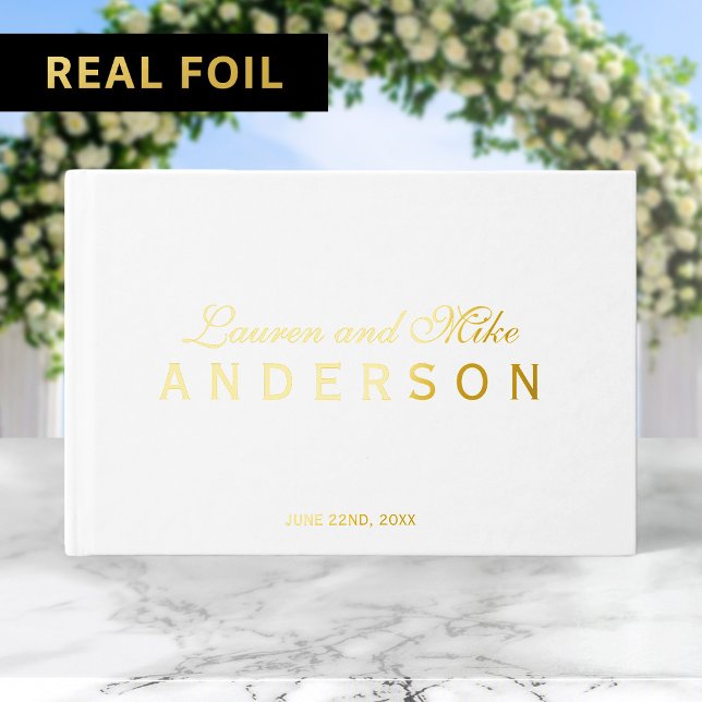 Elegant Couple Name Wedding Script Guest Book (Creator Uploaded)