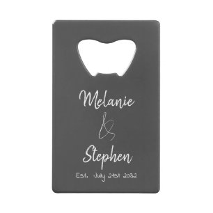 Elegant Couple Names Date Script Typography Grey