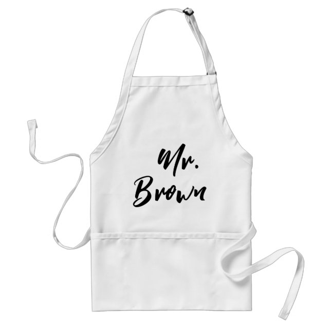 Elegant Couple Personalised Mr. Mrs. Pocket Aprons (Front)