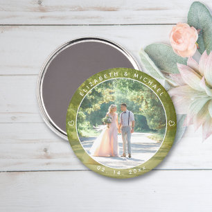 Elegant Couple Photo Spring Summer Wedding Favor Magnet