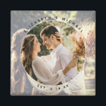 Elegant Couple Photo Wedding Save The Date Magnet<br><div class="desc">Elegant Bride and Groom Couple Photo Wedding Favour magnet</div>