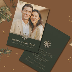 Elegant Couple's First Christmas Photo Card