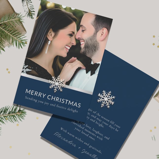 Elegant Couple's First Christmas Photo Card (Creator Uploaded)