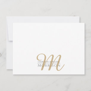 Elegant Couple's Gold Black Monogram Logo Card