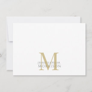 Elegant Couple's Gold Black Monogram Logo Card