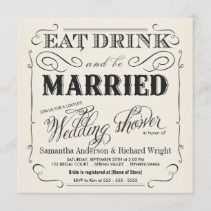 Elegant Couple's Wedding Shower Invitations