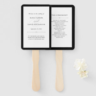 Elegant Couture Black and White Wedding Hand Fan