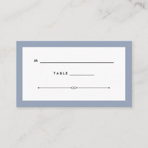 Elegant Couture   Dusty Blue Wedding Escort Place Card