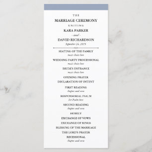 Elegant Couture   Dusty Blue Wedding Program