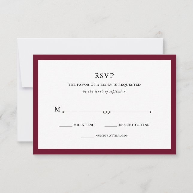 Elegant Couture | Marsala RSVP Card (Front)