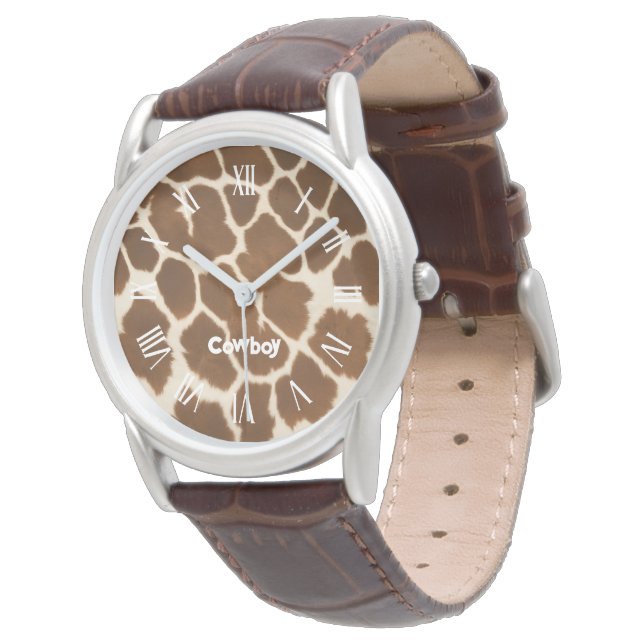 Elegant Cow Faux Leather Popular Collection Watch (Angled)